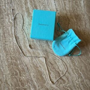 Tiffany & Co 925 Sterling Silver Mixed Bead Adjustable 28" to 30" Chain Necklace